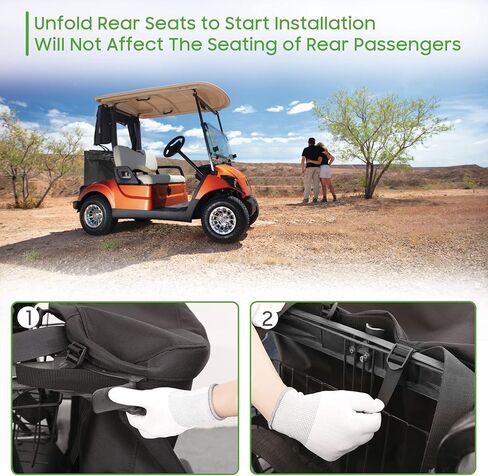 حقيبة شحن لعربة الجولف 10L0L، حقيبة تخزين للمقعد الخلفي لراكبين من أجل Yamaha، EZGO TXT/RXV، Club Car DS/Precedent، 800D PVC مقاومة للماء، بدون تثبيت الحفر in Kuwait