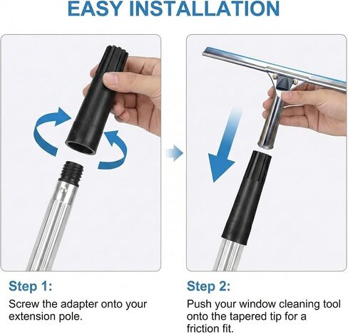 2 Pcs Squeegee Adapter, Changes The Threaded Tip to a Standard Friction Taper Fit, Broom Handle Adapter in Kuwait