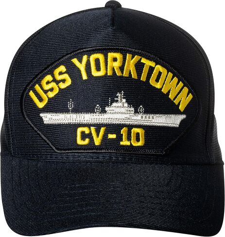 Artisan Owl United States Navy USS Yorktown CV-10 Aircraft Carrier Ship Emblem Patch Hat – Adjustable Baseball Cap (Navy Blue) in Kuwait