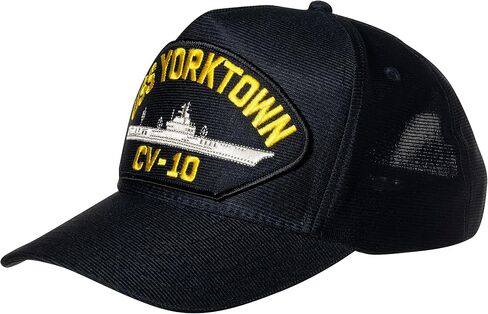 Artisan Owl United States Navy USS Yorktown CV-10 Aircraft Carrier Ship Emblem Patch Hat – Adjustable Baseball Cap (Navy Blue) in Kuwait