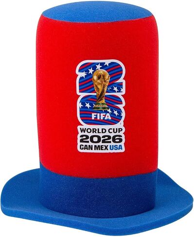 قبعة علوية من الفوم العملاق الوطني لكأس العالم لكرة القدم 2026 بالولايات المتحدة الأمريكية، مقاس 35.56 سم متعددة الألوان | معدات مشجعي الفخر الأمريكي، مباريات كرة القدم الصيفية، مسيرات الرابع من يوليو in Kuwait