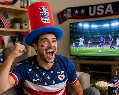 قبعة علوية من الفوم العملاق الوطني لكأس العالم لكرة القدم 2026 بالولايات المتحدة الأمريكية، مقاس 35.56 سم متعددة الألوان | معدات مشجعي الفخر الأمريكي، مباريات كرة القدم الصيفية، مسيرات الرابع من يوليو in Kuwait