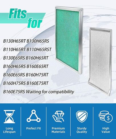 قطعتان من مجموعة فلتر SV66133 MERV8 تناسب أجزاء فلتر مبادل الهواء HRV القابلة للغسل من سلسلة Broan Nutone AI، استبدل B110H65RT B150H75NT B130H65RT B160H65RT HRVXXSHA1130 ERVXXSVA1130 HRVXXSHA1160 in Kuwait