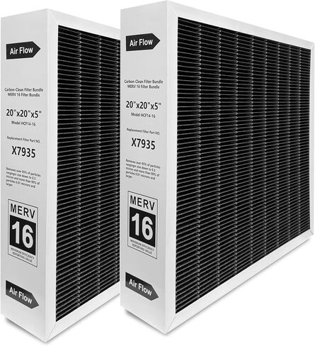 2 Pack X7935 20x20x5 MERV 16 Air Filter Replacement Compatible with Lennox X7935 Filter Model HCC14-23 and Honeywell Filter Models FC100A101 And FC200E1011 in Kuwait