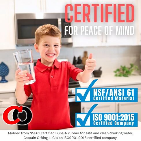 Captain O-Ring – Replacement ORF2 / HF5-ORING / 14FHPT-SOR O-Rings for iSpring RCB3P, WCB32C, WCB32O, Hydronix HF5, and Boshart Standard Water Filter (3 Pack) in Kuwait