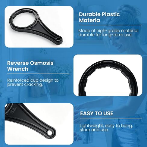 Water Filter Housing Wrench for APEC RO Membrane Housing, 2 Pack, Black | For Reverse Osmosis Water Filter System, Membrane Housing and RO Filter Canister Removal Wrench, Not for Filter Housing in Kuwait
