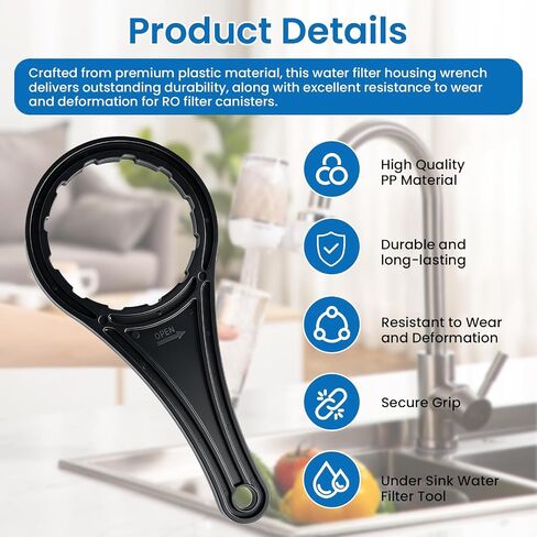 Water Filter Housing Wrench for APEC RO Membrane Housing, 2 Pack, Black | For Reverse Osmosis Water Filter System, Membrane Housing and RO Filter Canister Removal Wrench, Not for Filter Housing in Kuwait