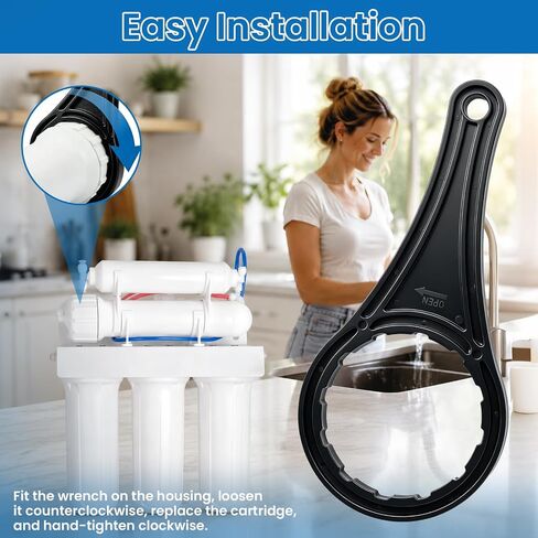 Water Filter Housing Wrench for APEC RO Membrane Housing, 2 Pack, Black | For Reverse Osmosis Water Filter System, Membrane Housing and RO Filter Canister Removal Wrench, Not for Filter Housing in Kuwait