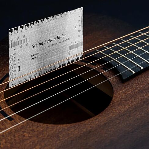 Guitar Action Gauge Ruler,Stainless Steel String Action Ruler for Guitar Repairing Luthier Action Gauge in Kuwait