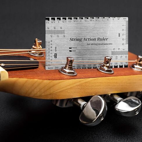 Guitar Action Gauge Ruler,Stainless Steel String Action Ruler for Guitar Repairing Luthier Action Gauge in Kuwait