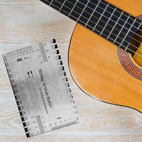 Guitar Action Gauge Ruler,Stainless Steel String Action Ruler for Guitar Repairing Luthier Action Gauge in Kuwait