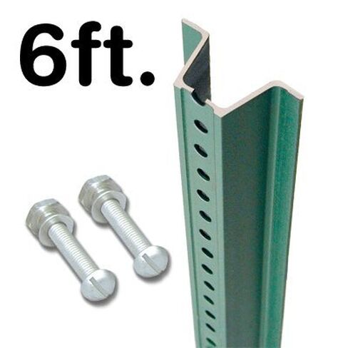 SmartSign U-Channel Sign Post, Medium Weight | 6' Tall Baked Enamel Steel Post, Made in USA in Kuwait