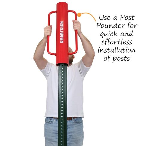 SmartSign U-Channel Sign Post, Medium Weight | 6' Tall Baked Enamel Steel Post, Made in USA in Kuwait