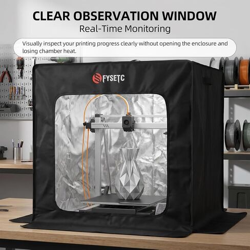 حاوية مقاومة للحريق مطورة لـ Anycubic Kobra3-Max: غطاء غبار قابل للطي 29.5 لتر × 26.8 عرض × 31.5 ارتفاع بوصة مع نافذة شفافة لا يتطلب إطار مقبض علوي لأجزاء الطباعة ثلاثية الأبعاد in Kuwait
