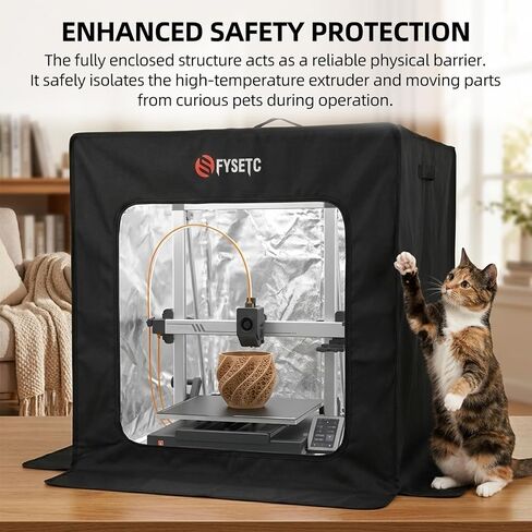 حاوية مقاومة للحريق مطورة لـ Anycubic Kobra3-Max: غطاء غبار قابل للطي 29.5 لتر × 26.8 عرض × 31.5 ارتفاع بوصة مع نافذة شفافة لا يتطلب إطار مقبض علوي لأجزاء الطباعة ثلاثية الأبعاد in Kuwait