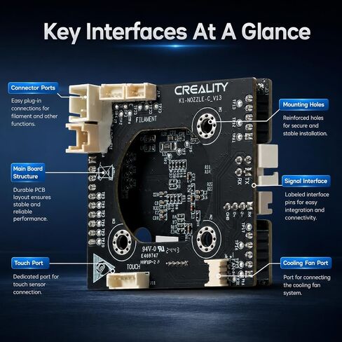 استبدال لوحة فوهة K1 Max الرسمية من Creality، ملحقات أصلية لتصميم فوهة قطعة واحدة، لوحة ترقية K1C Hotend PCB، لطابعة Creality K1 / K1C / K1 Max / K1 SE ثلاثية الأبعاد in Kuwait