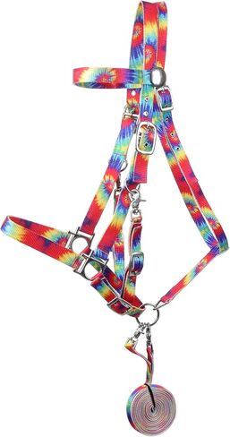 Showman Tie Dye Nylon Combination Halter Bridle w/Reins in Kuwait