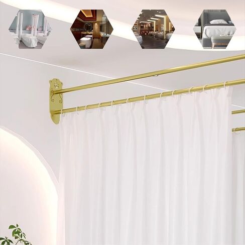 Indoor Hanging Curtain Room Dividers, Large Panel Privacy Partition Screen for Beauty Salon/Hospital/Physiotherapy Bed/Yoga Studio, 2 Set Temporary Separator,Green-L 2.3m Pole in Saudi Arabia