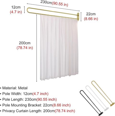Indoor Hanging Curtain Room Dividers, Large Panel Privacy Partition Screen for Beauty Salon/Hospital/Physiotherapy Bed/Yoga Studio, 2 Set Temporary Separator,Green-L 2.3m Pole in Saudi Arabia