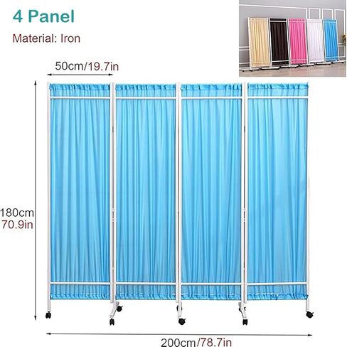 Privacy Screen Room Divider, Metal Folding Medical Privacy Screen, Rolling Room Divider Partition On Wheels and Detachable Nylon Cloth for Office Restaurant Clinic Salon Wall Fencing(Color:Brown) in Kuwait