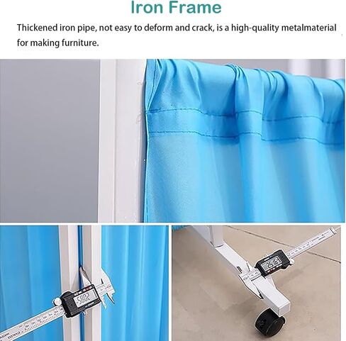 Privacy Screen Room Divider, Metal Folding Medical Privacy Screen, Rolling Room Divider Partition On Wheels and Detachable Nylon Cloth for Office Restaurant Clinic Salon Wall Fencing(Color:Brown) in Kuwait