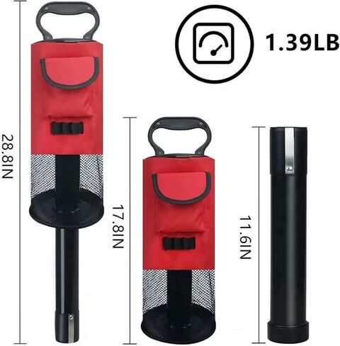 Golf Ball Retriever, Portable Ball Pickup Bag, with Detachable Plastic Tube, Large Golf Ball Storage Pocket in Kuwait