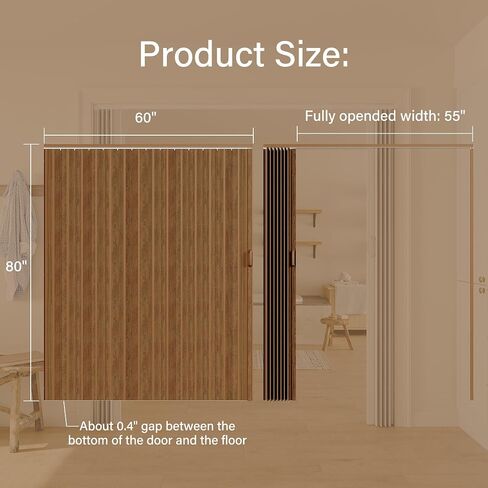 60'' x 80'' Hollow Paneled Accordion Door,60" x 80" in Saudi Arabia