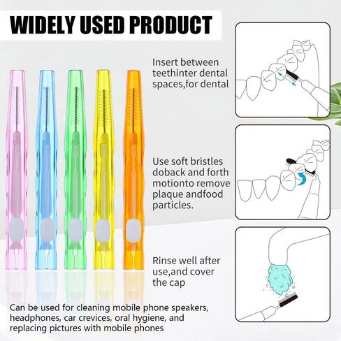 5 Pack Dual Head Nylon Hook Cleaning Brush Portable Phone Speaker Port Earbud Keyboard Crevice Cleaner Tool in Kuwait