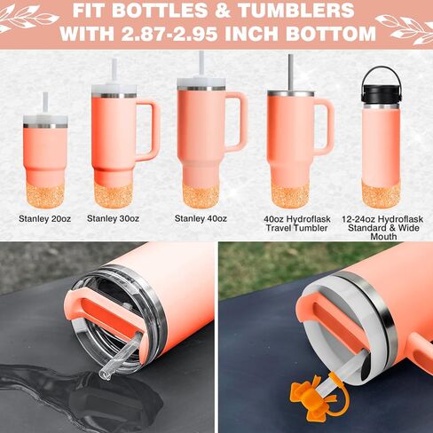 9PCS Orange for Stanley Cup Accessories Set Bling Initials Bow Charms for Stanley Decorations 30/40 Oz Tumbler Accessories Including Bow Straw Topper, Handle Strap, Spill Stopper（Letter M） in Saudi Arabia
