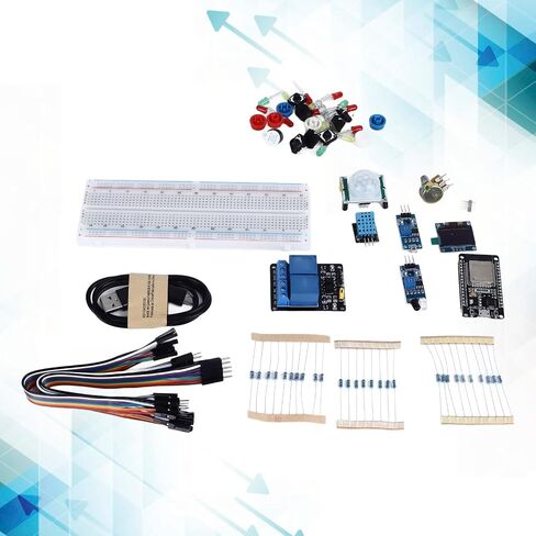 ESP-32S Starter Kit، مجموعة أدوات البدء الكاملة للوحة التطوير، جهاز التحكم عن بعد، دعم IDE وخيار برمجة MicroPython، واجهات متعددة لمشاريع التصنيع in Kuwait