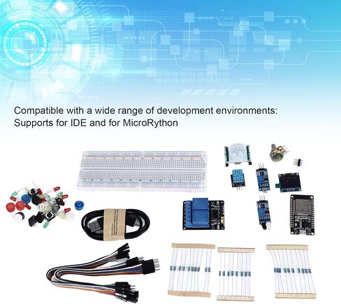 ESP-32S Starter Kit، مجموعة أدوات البدء الكاملة للوحة التطوير، جهاز التحكم عن بعد، دعم IDE وخيار برمجة MicroPython، واجهات متعددة لمشاريع التصنيع in Kuwait