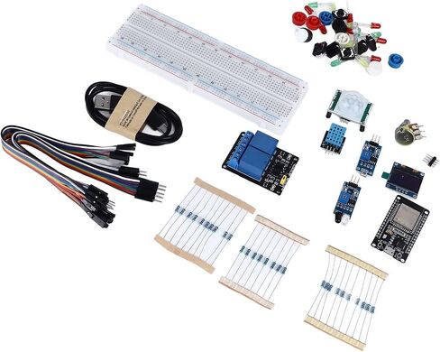 ESP-32S Starter Kit، مجموعة أدوات البدء الكاملة للوحة التطوير، جهاز التحكم عن بعد، دعم IDE وخيار برمجة MicroPython، واجهات متعددة لمشاريع التصنيع in Kuwait