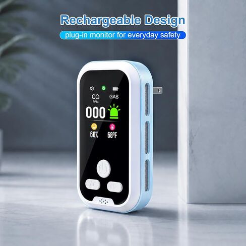 Plug in 5-in-1 Environment Detectors,HD Display Indoor Air Quality Meters Support Temp/Humidity, Built-in Battery High Accuracy Sensors for Home, Apartment,RV, Hotel, Camping, Car, Travel in Kuwait