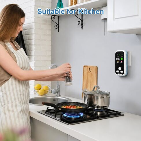 Plug in 5-in-1 Environment Detectors,HD Display Indoor Air Quality Meters Support Temp/Humidity, Built-in Battery High Accuracy Sensors for Home, Apartment,RV, Hotel, Camping, Car, Travel in Kuwait