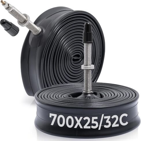 قطعتان من أنابيب الدراجة الفاخرة 700x25C/28C/30C/32C، متوافقة مع إطارات الدراجة 700x25C إلى 700x32C، مع صمام بريستا FV48mm، مطاط البوتيل، تستخدم لدراجات الجبال والطراد والمدينة والطرق in Kuwait