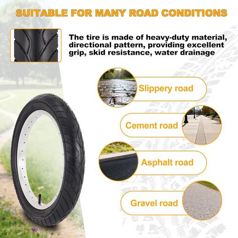 16 x 2.4 Bike Tires and Inner Tubes Set,16"/64-305 Folding Bicycle Tire | Heavy Duty Bicycle Tires and Tubes Schrader Valve with 2 Tire Levers Compatible with Road Bike,BMX Tire,Kids Bike Tire 2 Sets in Kuwait
