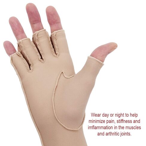Norco Therapeutic Compression Edema Glove. Indications - Swelling and Arthritis Pain for Women and Men. Fingerless. Soft Stretchy Fabric for Warmth. Outside Seams for Comfort. Right Medium. in Kuwait