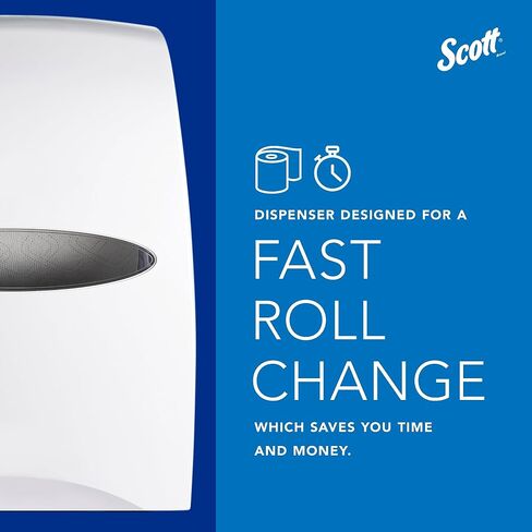 Scott® Essential™ Manual Hard Roll Towel Dispenser (46254), White, for Purple Core Scott® Roll Towels, 12.63" x 16.13" x 10.2" (Qty 1) in Kuwait