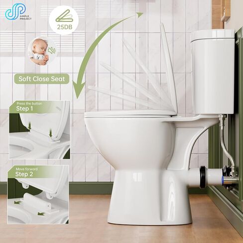 مرحاض التفريغ الخلفي لمشروع بسيط، مرحاض بمنفذ خلفي مزدوج قوي بقوة 1.6 جيجا بايت، تصميم موفر للمساحة - يشتمل على أنبوب تمديد إضافي لسهولة التركيب in Kuwait