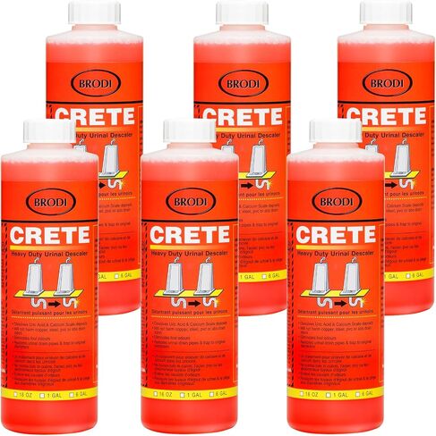 Brodi CRETE Urinal Drain Cleaner, Commercial Grade, Restores Pipes to Original Diameter, Urinal Descaler & Deodorizer, Safe for Pipes, No Harsh Fumes, Urine Salt Remover, 32 Fl Oz (Pack of 1) in Kuwait
