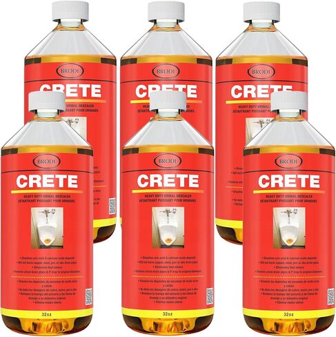 Brodi CRETE Urinal Drain Cleaner, Commercial Grade, Restores Pipes to Original Diameter, Urinal Descaler & Deodorizer, Safe for Pipes, No Harsh Fumes, Urine Salt Remover, 32 Fl Oz (Pack of 1) in Kuwait