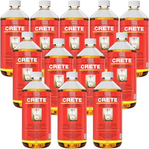 Brodi CRETE Urinal Drain Cleaner, Commercial Grade, Restores Pipes to Original Diameter, Urinal Descaler & Deodorizer, Safe for Pipes, No Harsh Fumes, Urine Salt Remover, 32 Fl Oz (Pack of 1) in Kuwait