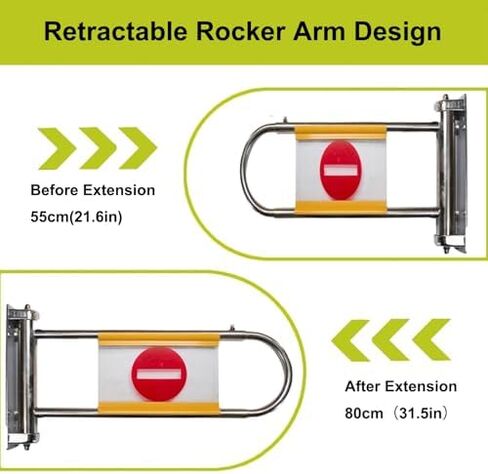One-Way Traffic Door，Automatic Rebound Swing GateAutomatic Spring-Loaded Safety Door for Supermarket Cashier Counter, One-Way Entrance Gate with 90° Opening，（Silver，28.5x55cm） in Kuwait