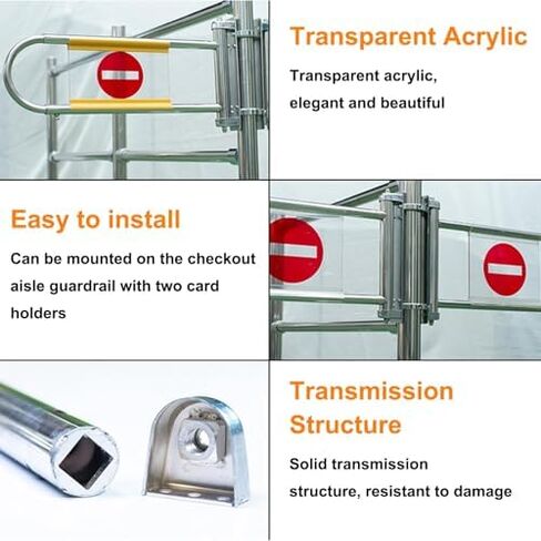 One-Way Traffic Door，Automatic Rebound Swing GateAutomatic Spring-Loaded Safety Door for Supermarket Cashier Counter, One-Way Entrance Gate with 90° Opening，（Silver，28.5x55cm） in Kuwait