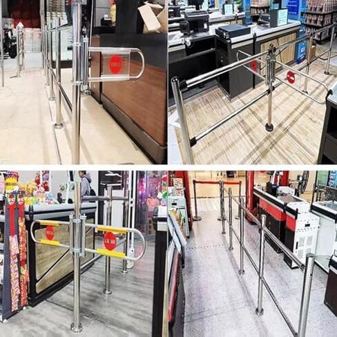 One-Way Traffic Door，Automatic Rebound Swing GateAutomatic Spring-Loaded Safety Door for Supermarket Cashier Counter, One-Way Entrance Gate with 90° Opening，（Silver，28.5x55cm） in Kuwait