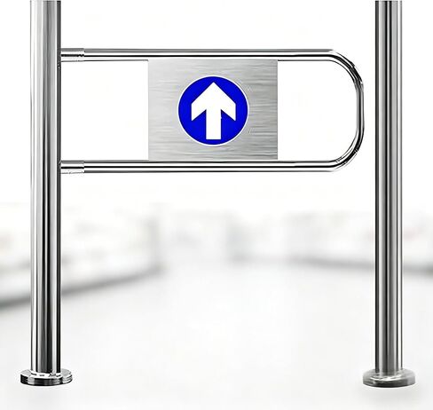 Stainless Steel Self-Closing One-Way Gate Automatic Swing Safety Door for Pedestrian Access Control Durable Metal Crowd Control Barrier(LeftColumn90*100cm) in Kuwait