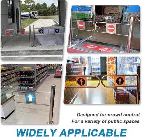 Stainless Steel Self-Closing One-Way Gate Automatic Swing Safety Door for Pedestrian Access Control Durable Metal Crowd Control Barrier(LeftColumn90*100cm) in Kuwait