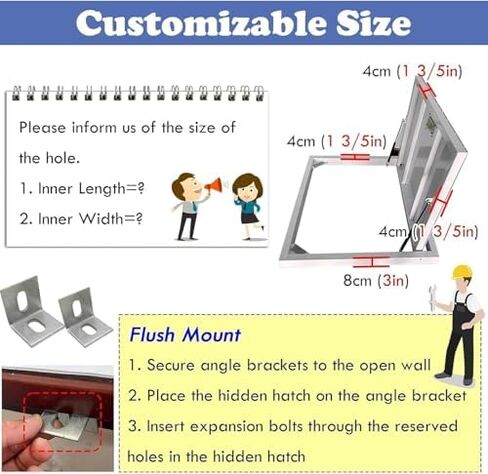 Extra Large Concealed Access Door, 34x20 in Recessed Floor Hatch for Basement, Heavy-Duty Steel with Suction Cup Opener, Ideal for Easy Access and Durability in Kuwait