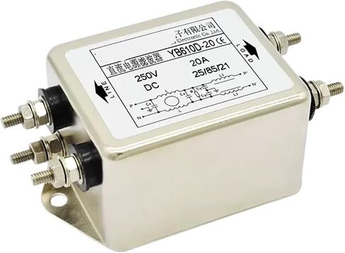 12 فولت 24 فولت 48 فولت 250VDC قسم مزدوج تيار مستمر مرشح الطاقة YB610D-3A 6A 10A 20A 30A(YB610D-20A) in Kuwait