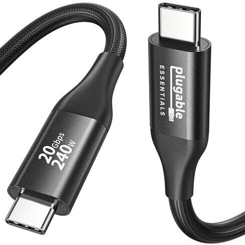Plugable USB C Monitor Cable 3.3FT, 4K@144Hz Video Output, 8K USBC 3.2 Gen 2X2 Display Cable, 20Gbps Data Transfer, 240W PD Charging Braided Type C Fit for iPhone 17, MacBook, SSD, Portable Monitor in Kuwait